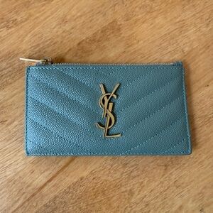 Yves Saint Laurent Green leather wallet- nwt
